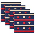 thumbnail image 6 of Iauyy Satin Napkins Set of 1- Navy Red-geometric Stripe DIY Printing Decoration Cloth Napkin- Easy Care for Home/Party, 6 of 8