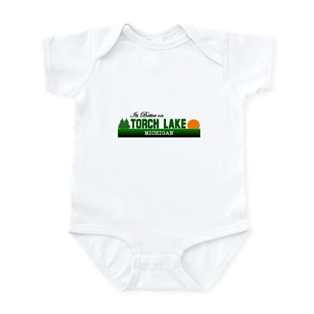 

CafePress - Its Better On Torch Lake Mic Infant Bodysuit - Baby Light Bodysuit Size Newborn - 24 Months