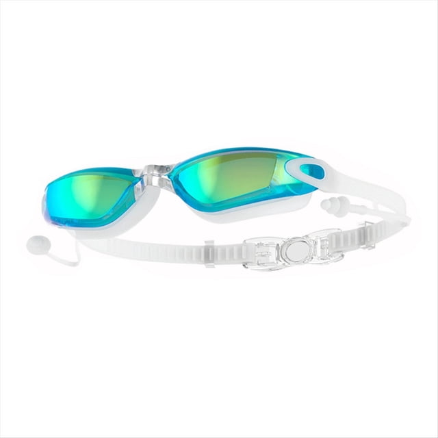 Gafas de Natación con Diseño de Tapón para los Oídos, Impermeables, A Prueba de Niebla, A Prueba de Rayos UV, Adecuadas para Hombres, Mujeres y Adolescentes, Azul