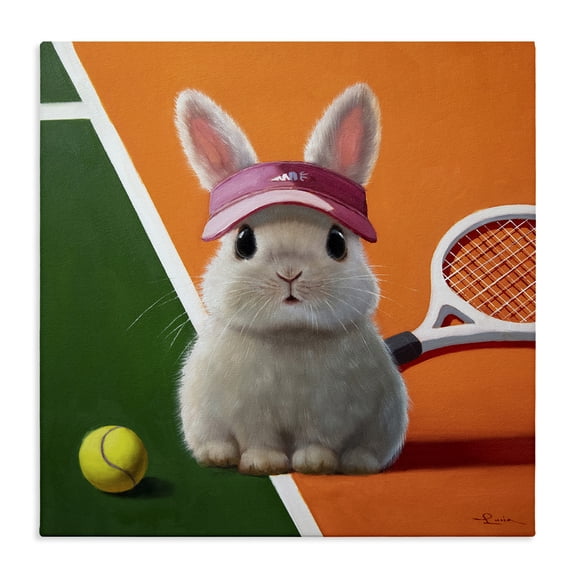 Stupell Industries Contemporary Match Ready Tennis Bunny Canvas Art, 17 x 17, by Lucia Heffernan