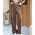 thumbnail image 5 of Women'S High Waisted Straight Leg Sweatpant Comfy Interior Drawstring Workout Sweat Pants Pocket Brown XL, 5 of 9