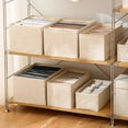 thumbnail image 4 of 1Pack Jeans Drawer Organizer Home Organization Foldable Beiges Strong Practicality Cotton And Linen Washable New Storage Box, 4 of 17