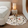 thumbnail image 2 of Round Rugs 8Ft, Brown Christmas Round Area Rug Washable Indoor Throw Carpet, Watercolor Tree Xmas Snowflake Large Non Slip Circle Rug for Kids Room RV Home Decor Aesthetic, 2 of 8