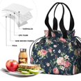 thumbnail image 4 of Pioneer Flower Drawstring Lunch Bag Women - Drawstring Lunch Bag Insulated for Work Office - Stain-Resistant Large Lunchbags for Women with Multi-Pockets, 4 of 6