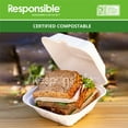 thumbnail image 3 of 6 x 6 inch Hinged Containers | Tree-Less™ Compostable Molded Fiber, 3 of 3
