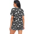 thumbnail image 3 of Womens Pajama Sets Short Sleeve Sleepwear with Pockets,Pandas, 3 of 5