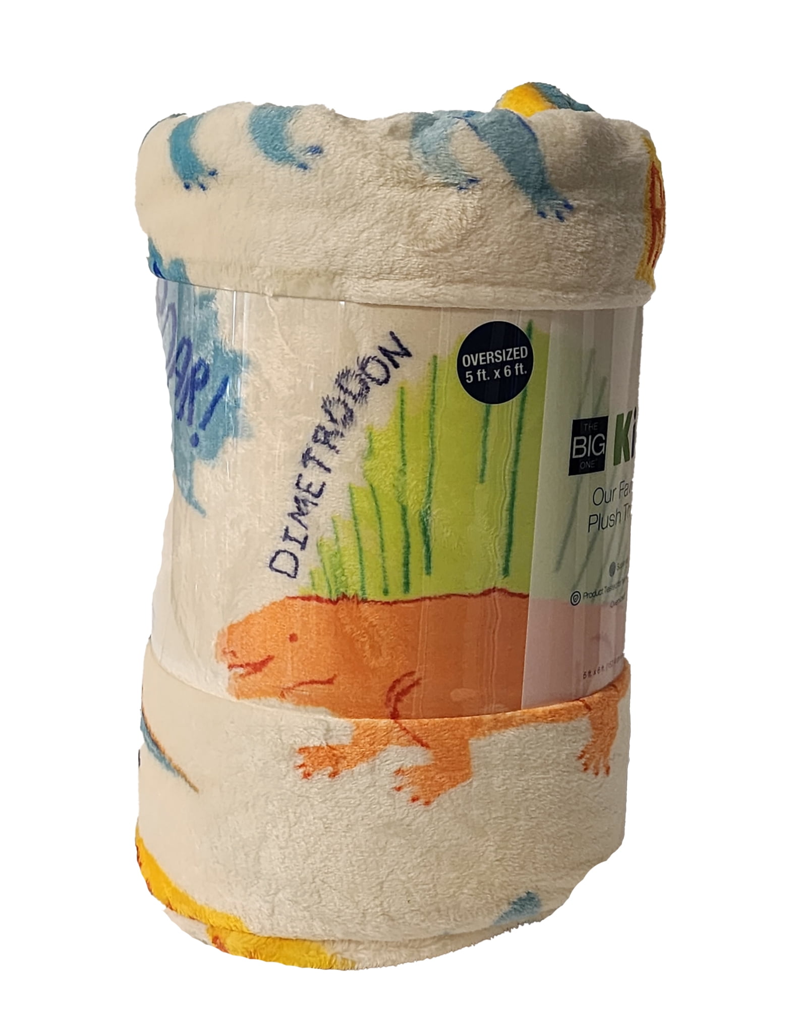The Big One Plush Throw Blanket Dinosaur Multi-Color Super Soft Polyester 60 x 72 Child Boys