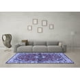 thumbnail image 3 of Ahgly Company Machine Washable Indoor Rectangle Persian Blue Traditional Area Rugs, 7' x 9', 3 of 4