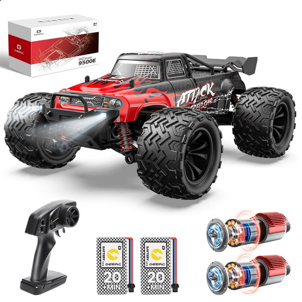 Coche RC DEERC 9500E todo terreno a escala 1:16 de 40 km/h con 2 baterías