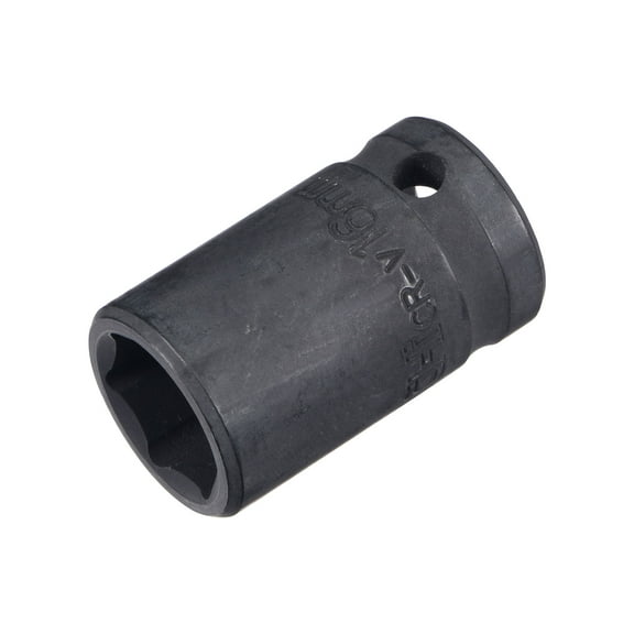 Uxcell 1/2" Drive by 16mm 6-Point Impact Socket, CR-V Steel 1.57" Length, Shallow Metric Sizes
