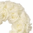 17" White Rose Wreath