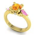 thumbnail image 2 of 2.50 Carat Wonderful Round Shape Citrine & Pink Sapphire Gemstone Bridal Ring for Women Solid 18K Yellow Gold Size 3.5 by Diamond-Capitals, 2 of 8