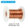 thumbnail image 2 of Unique Bargains Soft Copper Wire, 12Gauge/2mm Diameter 5m/16.4ft Spool Pure Copper Wire, 2 of 8