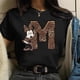 thumbnail image 2 of Camiseta con estampado de combinación de letras y nombre personalizado para mujer, camiseta de manga corta ABCDEFG con letra de Minnie Mouse Tan Jianjun  unisex, 2 of 2