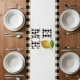thumbnail image 6 of Lemon Table Runner - 120 Inch Long, Kitchen Dining Table Runner Dresser Scarves, Summer Botanical Black White Plaid Pastoral Farmhouse Decor for Coffee Tables Wedding Party Banquet, 6 of 8