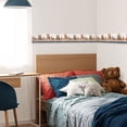thumbnail image 4 of Concord Wallcoverings Peel and Stick Self Adhesive Kids Wallpaper Border, Plush Bear for Play Room Nursery Room, Brown Blue Green Red, 15 ft by 5 in 2161W, 4 of 5