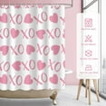 thumbnail image 6 of Funny Valentines Day Shower Curtain for Bathroom Decor - XOXO Romantic Waterproof Fabric Bathroom Curtain Set with 12 Hooks for Bathtubs, Washable - 72" x 72", Pink, 6 of 6