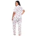 thumbnail image 4 of White Mark Women's Tropical Short Sleeve Button-Down Pajama Set, 4 of 6