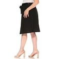 thumbnail image 3 of Women's Plus Size Casual High Waist Bow Tie Belted A Line Midi Knee Length Skirts, 3 of 6