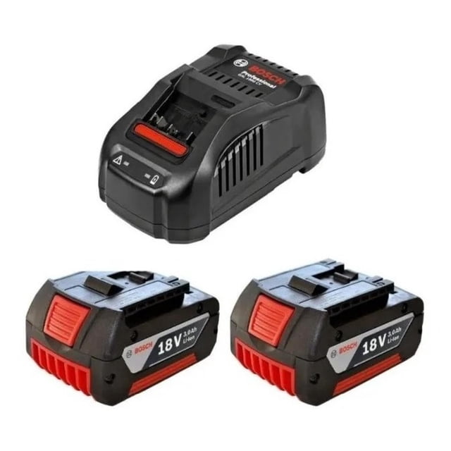 Kit Juego 2 Baterias 18v + Cargador De Taladro Esmeril Bosch BOSCH 1600A015TD