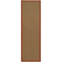 SAFAVIEH Natural Fiber Aspen Striped Sisal Runner Rug, Rust, 2'6" x 6'