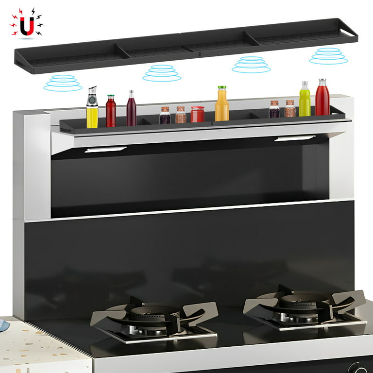 2023 Newest Kitchen Stove Top Shelf Magnetic Installation Stovetop Oven  Organization Shelf 30 Inch Silicone Material - Storage Holders & Racks -  AliExpress