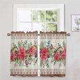 thumbnail image 1 of Innerwin Rideaux de Cuisine de Noël Poche de Tringle Panneaux Courts 1/2 Pcs Demi-Rideau Occultant Imprimé Floral de Luxe Bonhomme de Neige Imprimé C 2 Pcs-Tier Rideau : L:27.5 Pieds'x H:36 Pieds', 1 of 1