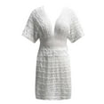 thumbnail image 6 of Deep V Neck Beach Skirt Pattern Hollow Beach Skirt Elastic Waist Selling Beach Cover Up plus Size Cover up Cover Ups for Women Swimwear Romper Swimsuit Cover Ups for Women Sexy Swimsuit Cover up for, 6 of 6