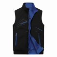 thumbnail image 3 of Ahabrexf Men's Sleeveless Casual Vest, Full Zip Stand Collar Printed Lightweight Polyester Outerwear with Zipper Pockets for Spring Autumn Daily Wear, 3 of 7