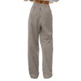 thumbnail image 5 of ShomPort Cotton Pants for Women Casual Striped Wide Leg Pants Drawstring High Waist Trouser with Pockets, 5 of 7