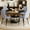 Black+Light Gray+Wood, variant on Dining Table And Chair - 47.3" Modern Splicing With Double-layered Storage, 4 Black Chairs Metal Legs 47.3-inch Diameter Double Storage Space,