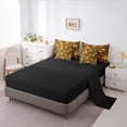 thumbnail image 5 of Manfei Marble Texture Road 7pcs Bedding Comforter Set,Modern Geometric Honeycomb Queen Bedding Sets,Orange Brown Queen Sheet Sets For Girls Kids,Super Cozy Room Decor Reversible, 5 of 8