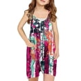 thumbnail image 2 of Sentmoon Jumpsuits for Girls V Neck Thin Strap Short Rompers Independence Day Print with Pockets Sleeveless Regular Outfits July Fourth Summer Fashion Children for Weekend Brunch Red 11 Years, 2 of 3