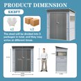 thumbnail image 3 of 5 ft. W x 3 ft. D Outdoor Iron & Solid Wood Lean-To Tool Storage Shed with Two Doors and Windows, 3 of 6