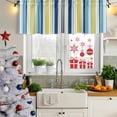 thumbnail image 6 of Blue Yellow Striped Valances for Windows, Decorative Rod Pocket Window Valance Curtains, Colorful Ombre Abstract Stripes Short Curtain Drapes for Kitchen/Bathroom/Living Room, 2 Panels, 42" W x 18" L, 6 of 8