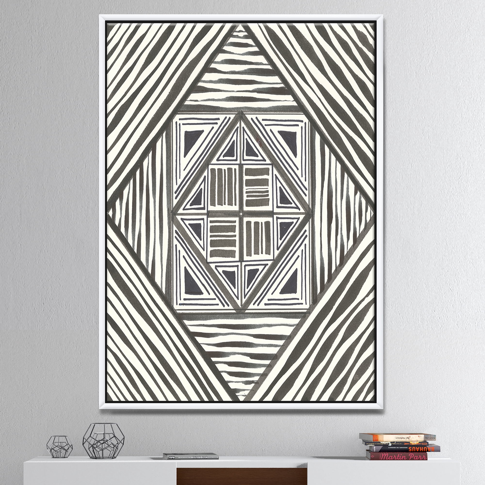 Designart ' Minimalist Graphics II ' Transitional Framed Canvas