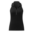 thumbnail image 3 of DuoJiaJ Women's Lapel Zipper Sleeveless Solid Color Stripe Vest T Shirt Padded Sports Tank Tops Women, 3 of 5