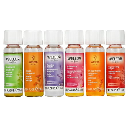 Weleda Body & Beauty Oil Collection, 6 Oils, 0.34 fl oz (10 ml) Each