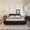 Black + Queen, variant on King Size Luxury Upholstered Platform Bed with Oversized Padded Backrest and Solid Wood Frame,suitable for Multiple heights of mattresses,Black