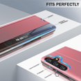 thumbnail image 5 of Phone Case for Samsung Galaxy A14 Case, Smart Clear View Window Luxury Slim Mirror for Galaxy A14 Case with Kickstand, Leather Hard PC Flip Shockproof Protective Cover Samsung A14 5G Case, Pink, 5 of 14