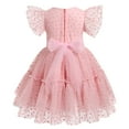 thumbnail image 2 of IBTOM CASTLE Kids Girls Princess Tulle Tutu Dress Flutter Sleeve Star Glitters Rainbow Birthday Party Pageant Summer Dresses 3-4 Years Pink Heart, 2 of 8