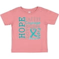 thumbnail image 3 of Inktastic Ovarian Cancer Hope Faith Motto Boys or Girls Baby T-Shirt, 3 of 5
