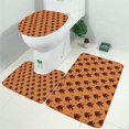 thumbnail image 2 of Orange Bigfoot and Grass Pattern Bathroom Rugs Sets 3 Piece,Toilet Cover Set,Absorbent Non Slip Bathroom Mats Sets with U-Shaped Contour Rug Toilet Rug Set, 2 of 5