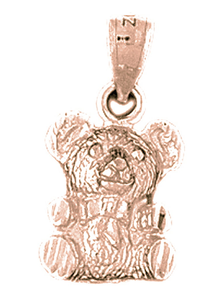 Jewels Obsession Teddy Bear Pendant 14K Rose Gold Teddy Bear Pendant 19 mm 