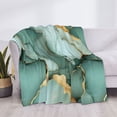 thumbnail image 6 of Horizontal Flannel Blanket Is Light Warm Soft Anti-Pilling Anti-Wrinkle Anti-Allergy And No Hair Loss For Bed And Sofa Camping Travel Light Green Gold Marble, 6 of 8