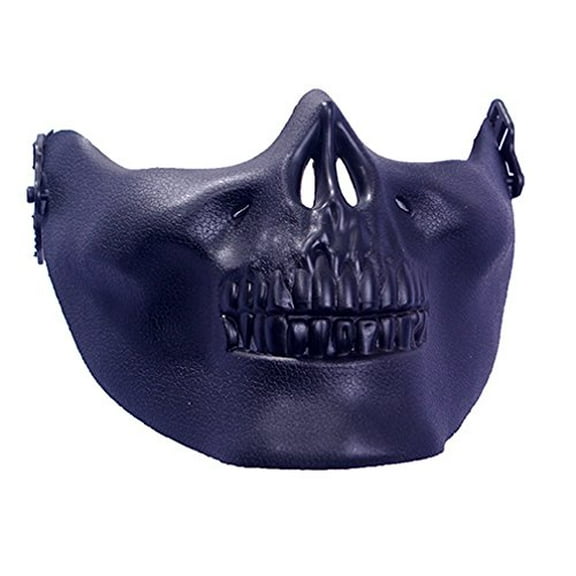 UNDERWRAPS Men's Skull Half Mask - Halloween Accessories for Men & Women, LARP Events, Cosplay Dress Up for Adults, Spooky Mask's (Black)