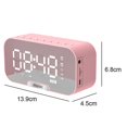 thumbnail image 2 of Altavoz Bluetooth Inalámbrico Espejo Reloj Mini Despertador Blanco, 2 of 5