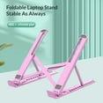 thumbnail image 3 of Foldable Laptop PC Stand Notebook Adjustable Riser Cooling Bracket (Pink), 3 of 9