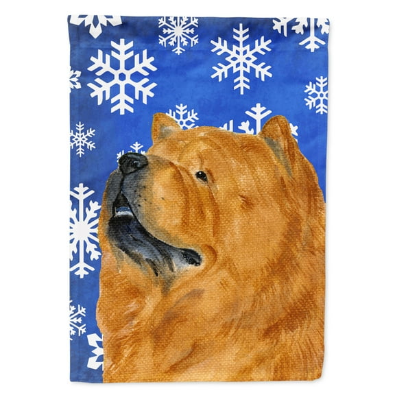 Carolines Treasures SS4640-FLAG-PARENT Chow Chow Winter Snowflakes Holiday Flag multicolor