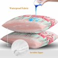 thumbnail image 4 of Pink Flamingo Throw Pillow Covers 18x18 Inch Set of 2, Summer Tropical Flamingo Hawaii Animals Waterproof Outdoor Pillow Covers, Decorative Cushion Pillowcases for Couch, Sofa, Bed, Garden, Patio, 4 of 9